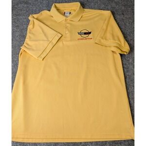 Clique Polo Shirt Chevrolet Corvette Embroidered Men's Large Yellow EUC